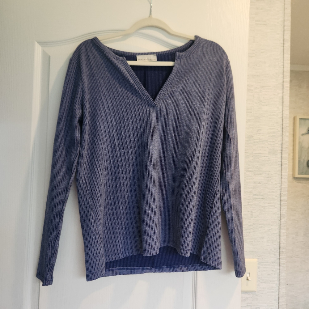 Zenana Outfitters Blue Long Sleeve Blouse Size M Euc